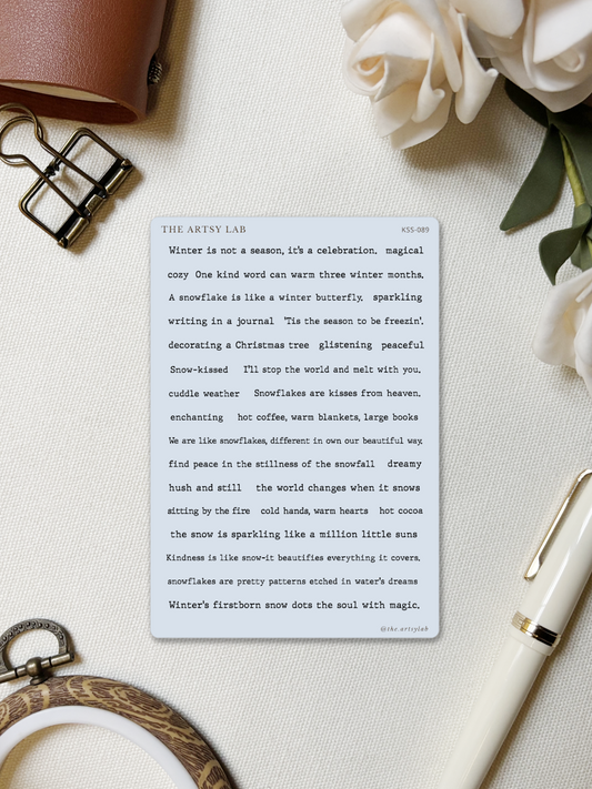 Winter Snow Sentiments