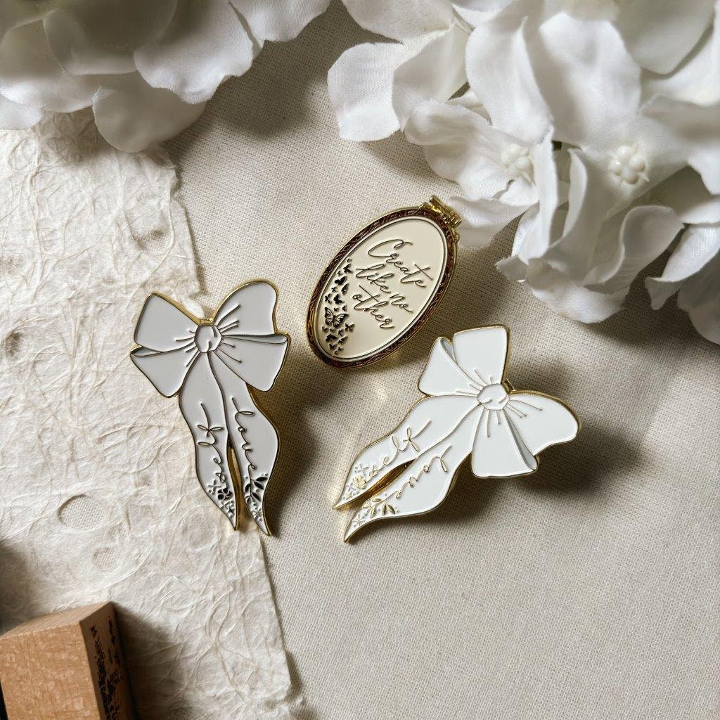 White Bow Journal Clip