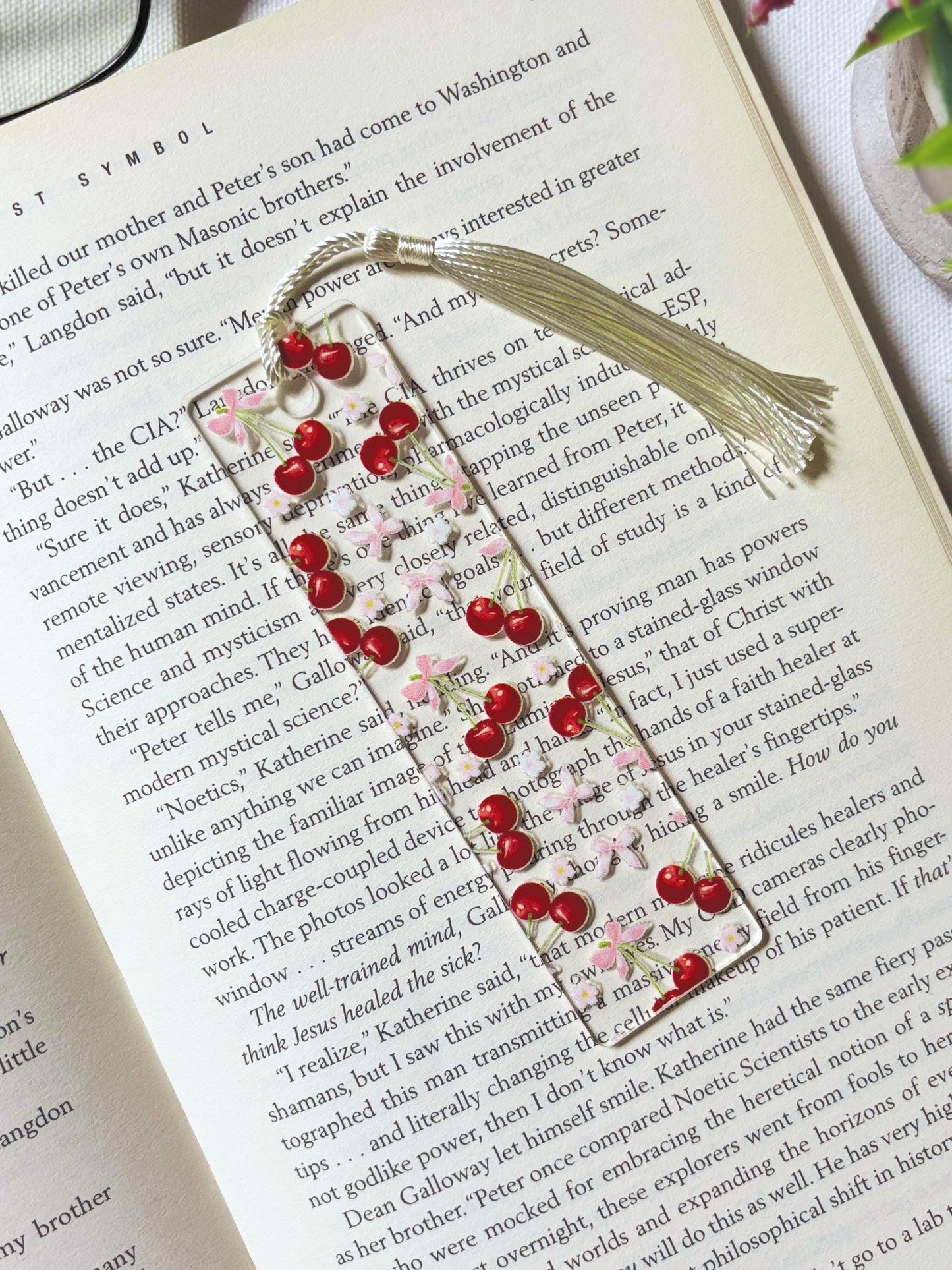 Cherry & Bows Acrylic Bookmark