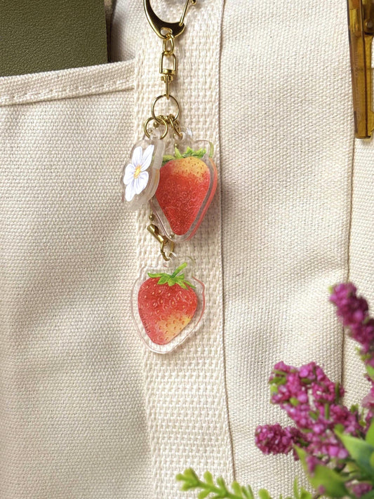 Strawberries Acrylic Keychain