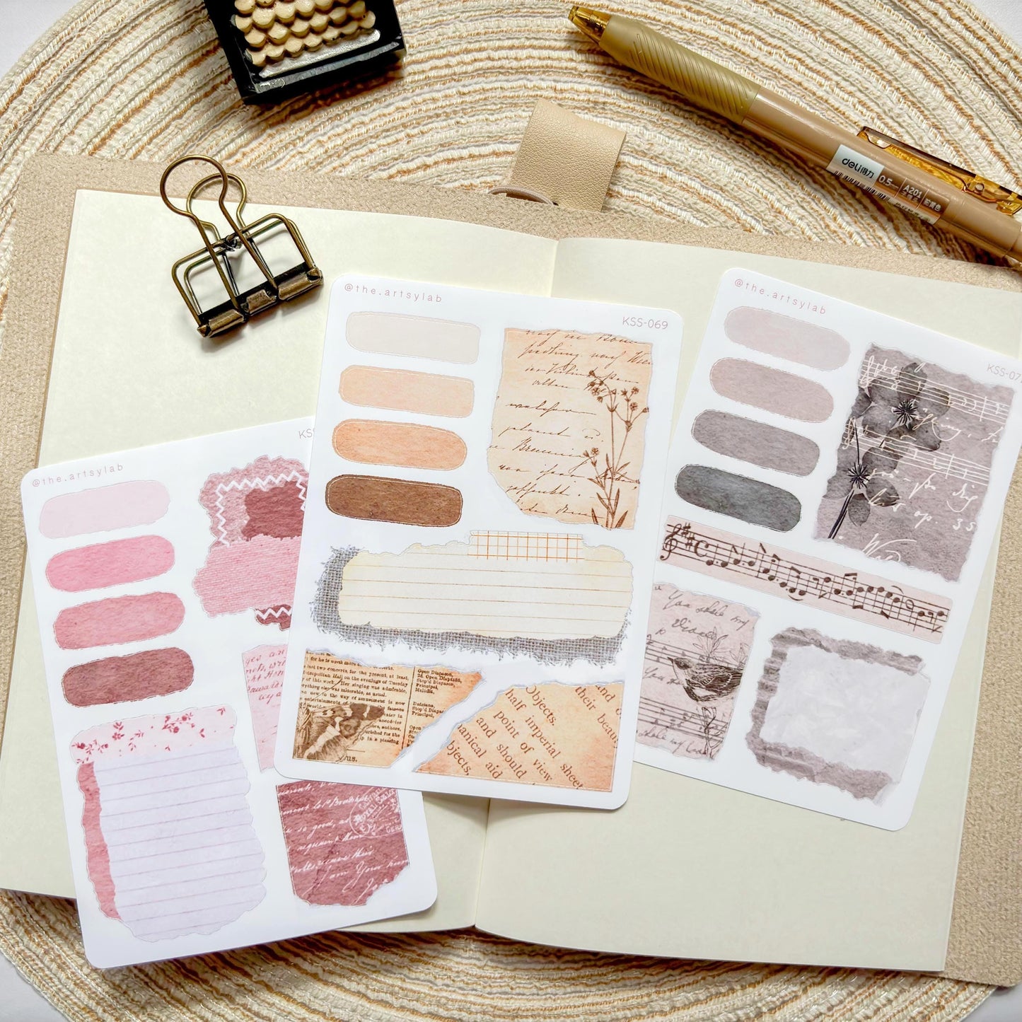 Watercolor Ephemera Collages