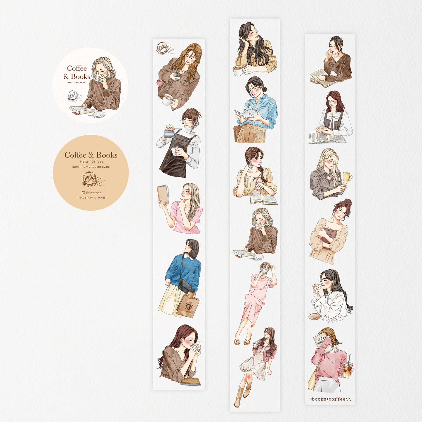 Coffee & Books Matte PET Tape