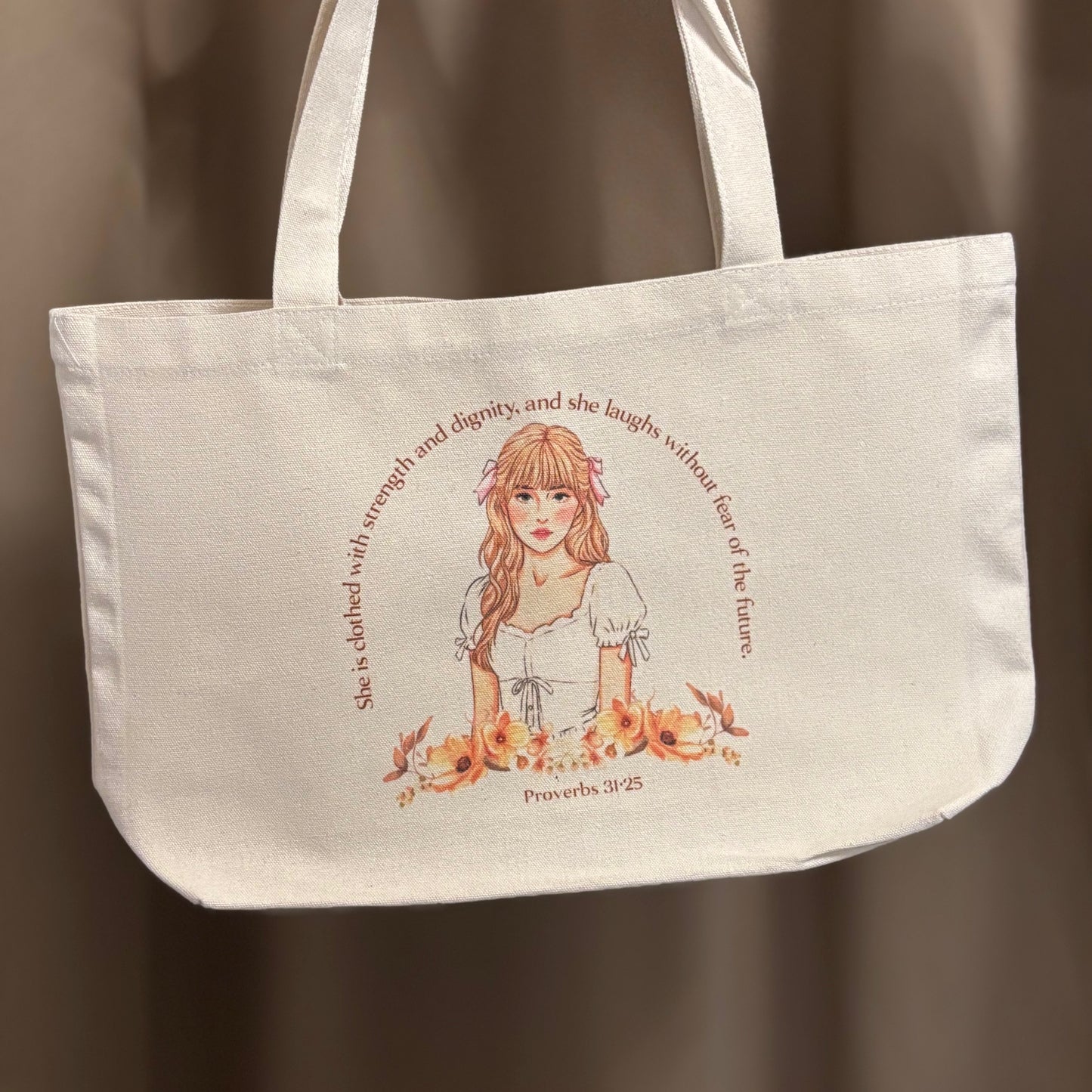 Proverb 31:25 Stylish Tote Bag