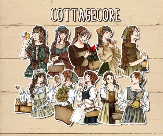 Cottagecore Girl Stickers