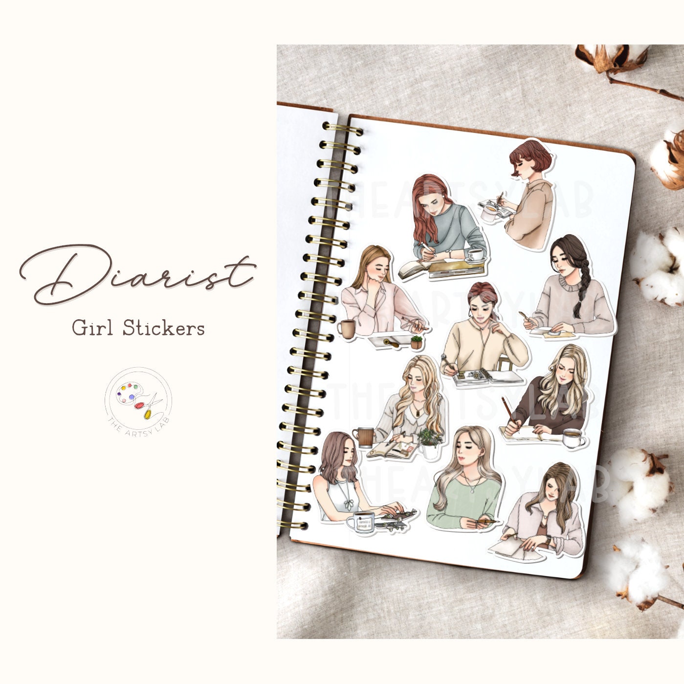 Diarist Girl Stickers