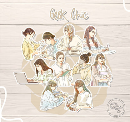 Geek Chic Girl Stickers