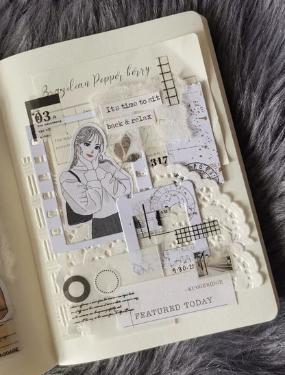 Noir et Blanc Girl Stickers