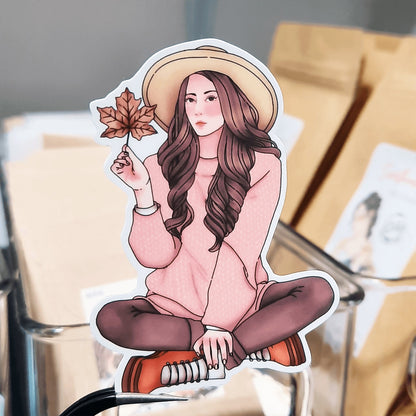 Autumn Fall Girl Stickers