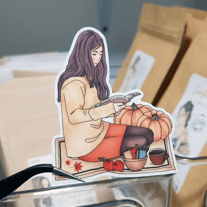 Autumn Fall Girl Stickers