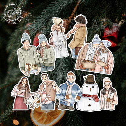 Holiday Spirit Girl & Couple Stickers