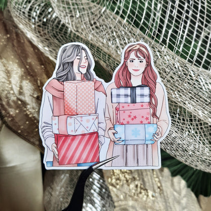 Holiday Spirit Girl & Couple Stickers