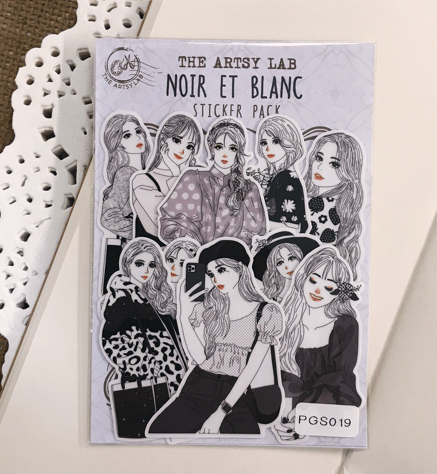 Noir et Blanc Girl Stickers