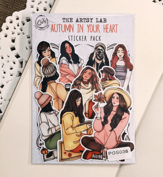 Autumn Fall Girl Stickers