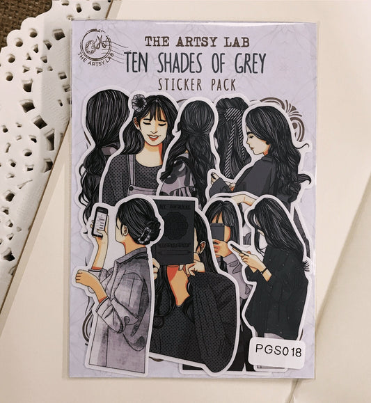 Ten Shades of Grey Girl Stickers