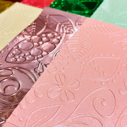 Decorative Christmas Embossed Cardstock  1, 250gsm Mirror Foil and Pearlescent Paper, Journal and Scrapbook, Book Journaling, The Artsy Lab