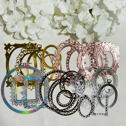 Assorted Frames Die Cuts: Mirror Foil & Cardstock, 22pcs