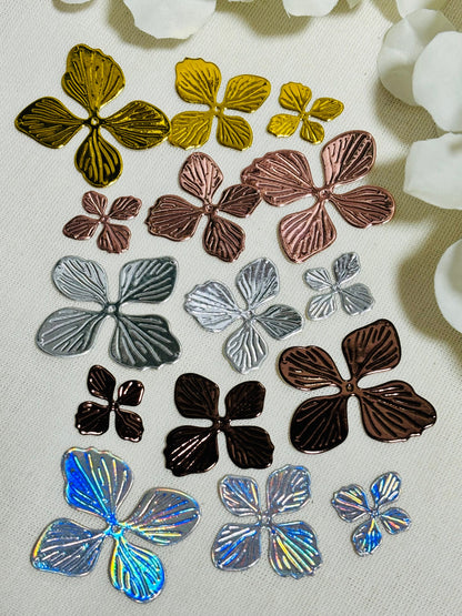Hydrangea Flower Die Cuts: Mirror Foil Cardstock, 22pcs