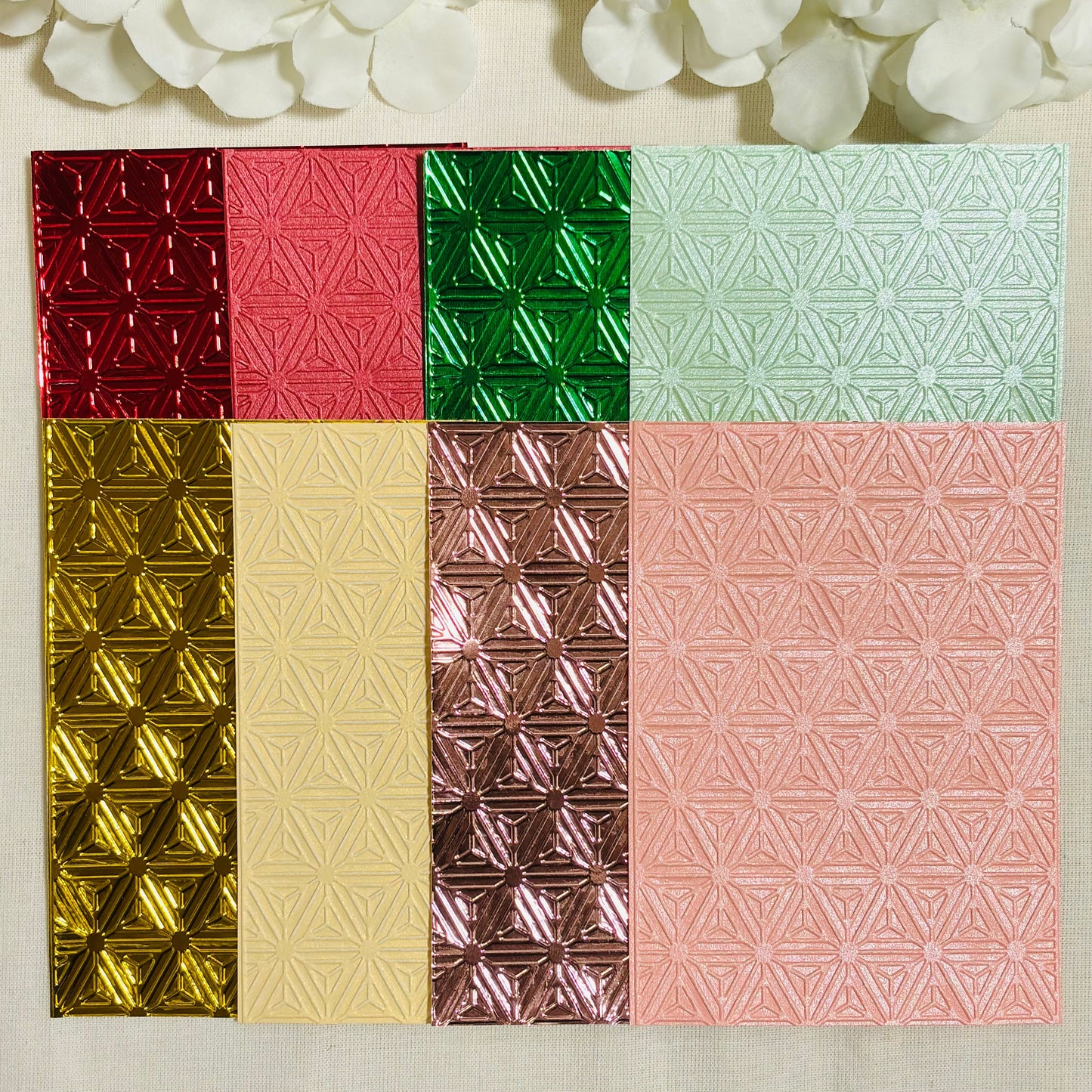 Decorative Christmas Embossed Cardstock  2, 250gsm Mirror Foil and Pearlescent Paper, Journal and Scrapbook, Book Journaling, The Artsy Lab