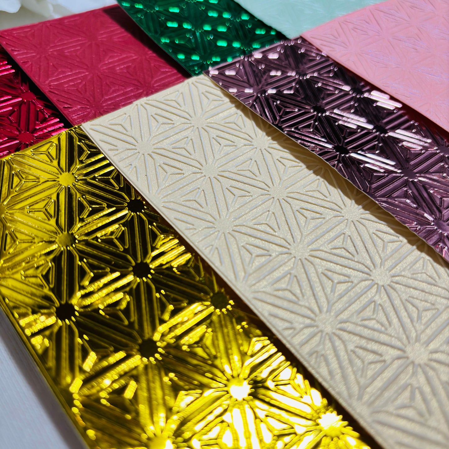 Decorative Christmas Embossed Cardstock  2, 250gsm Mirror Foil and Pearlescent Paper, Journal and Scrapbook, Book Journaling, The Artsy Lab