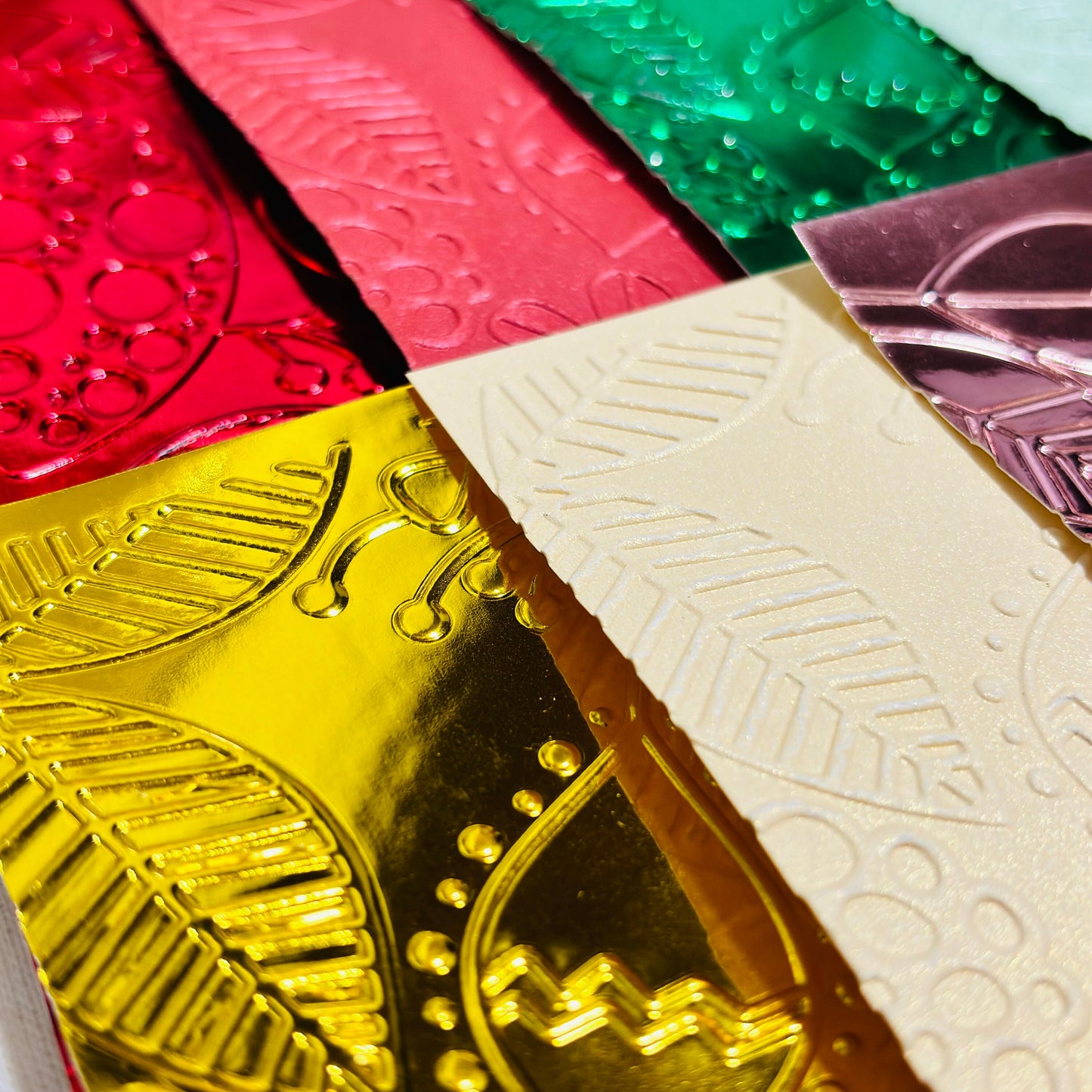 Decorative Christmas Embossed Cardstock  1, 250gsm Mirror Foil and Pearlescent Paper, Journal and Scrapbook, Book Journaling, The Artsy Lab