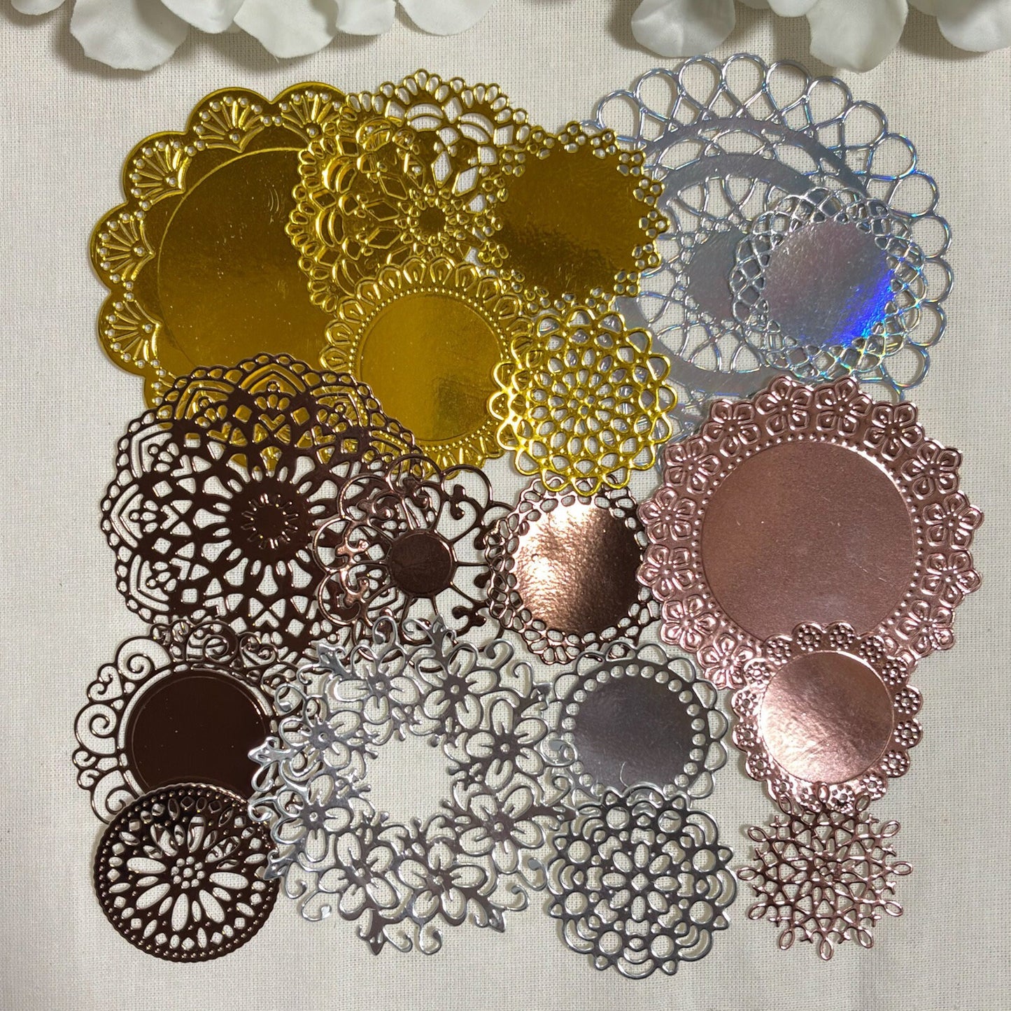 Foil Paper Doily Die Cuts: Scrapbooking Cardmaking Bundle