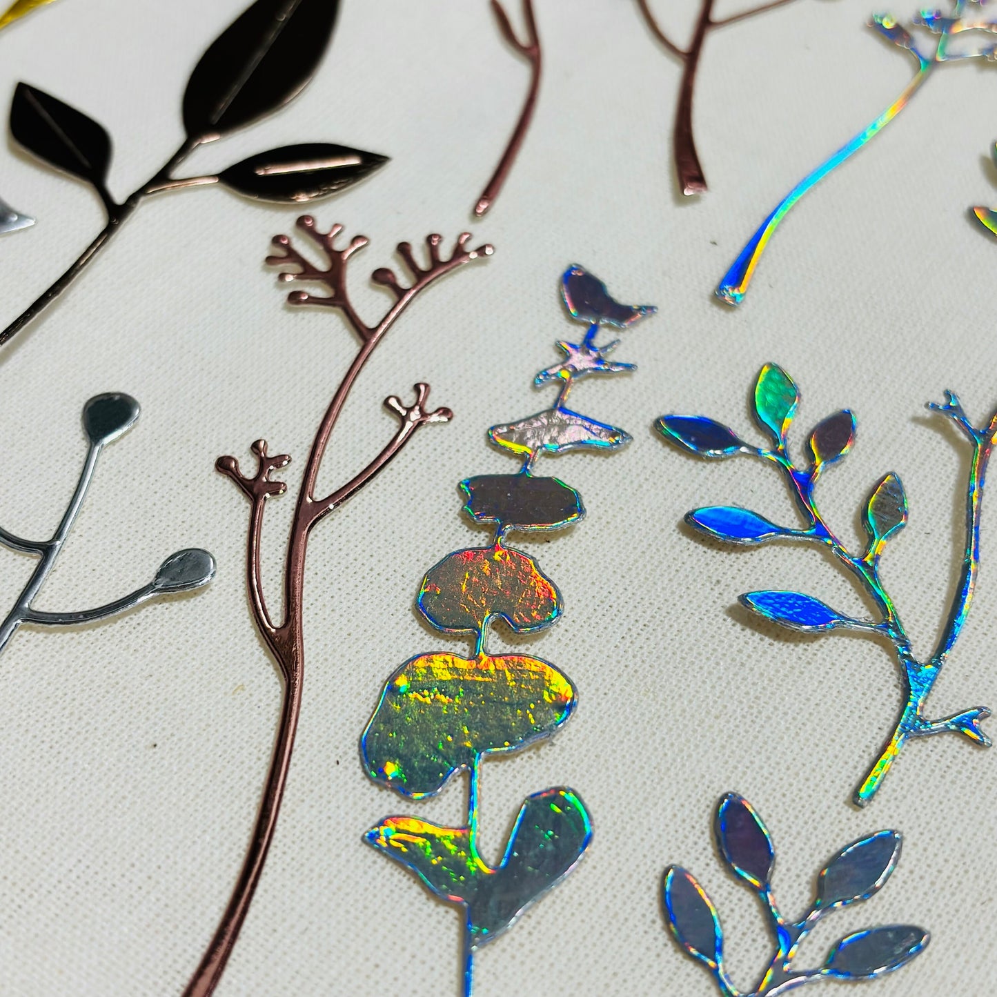 Mirror Foil Leaf Die Cuts: Scrapbooking Cardmaking Bundle