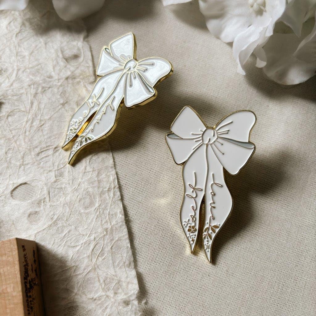 White Bow Journal Clip