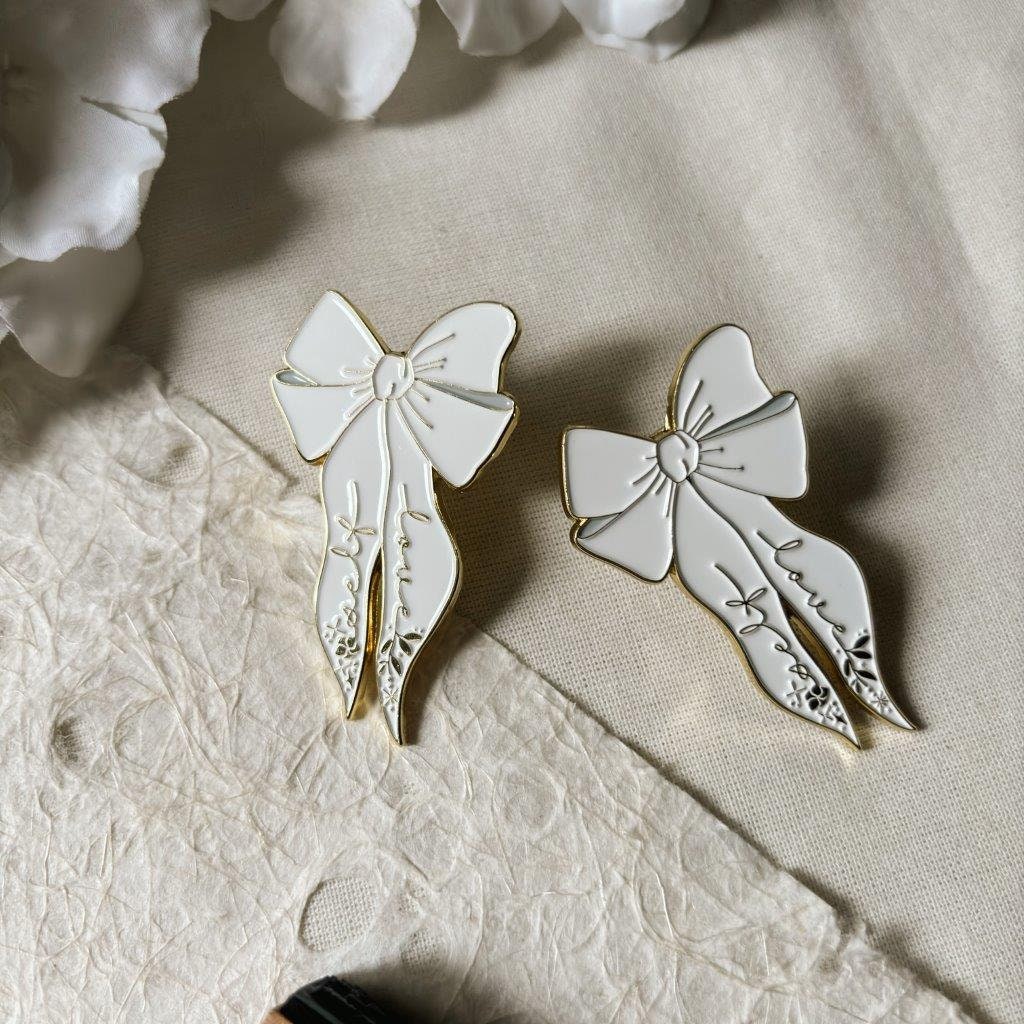 White Bow Journal Clip