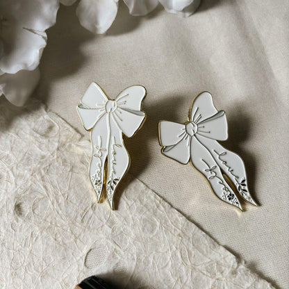 White Bow Journal Clip