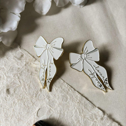 White Bow Journal Clip