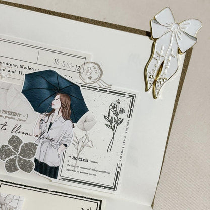 White Bow Journal Clip