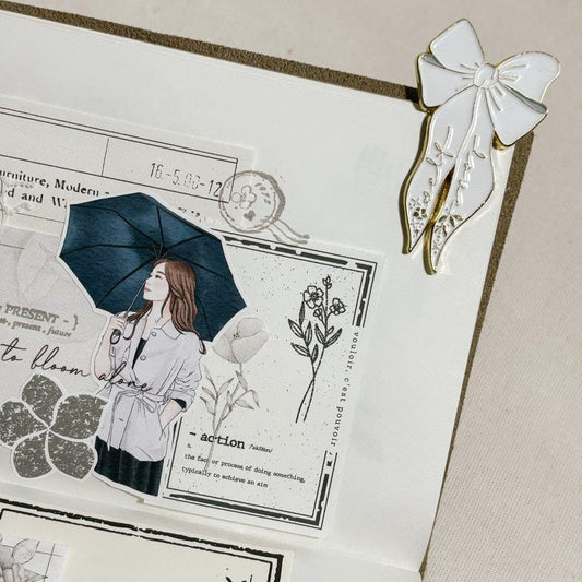 White Bow Journal Clip