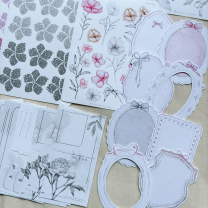 Ribbon Frames & Borders Die Cut Papers, 8 designs/sheets, Journal Ephemera, Scrapbook