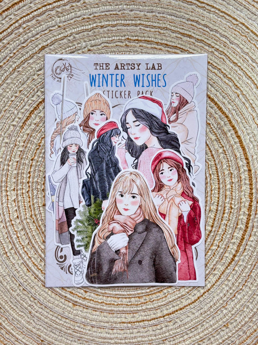 Winter Wishes Girl Stickers