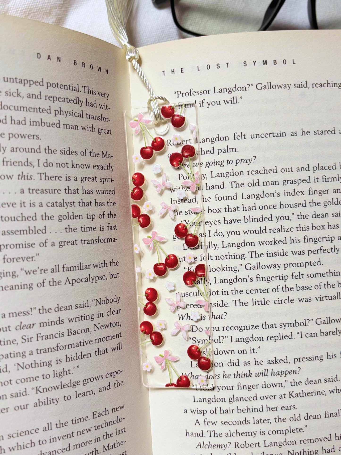 Cherry & Bows Acrylic Bookmark