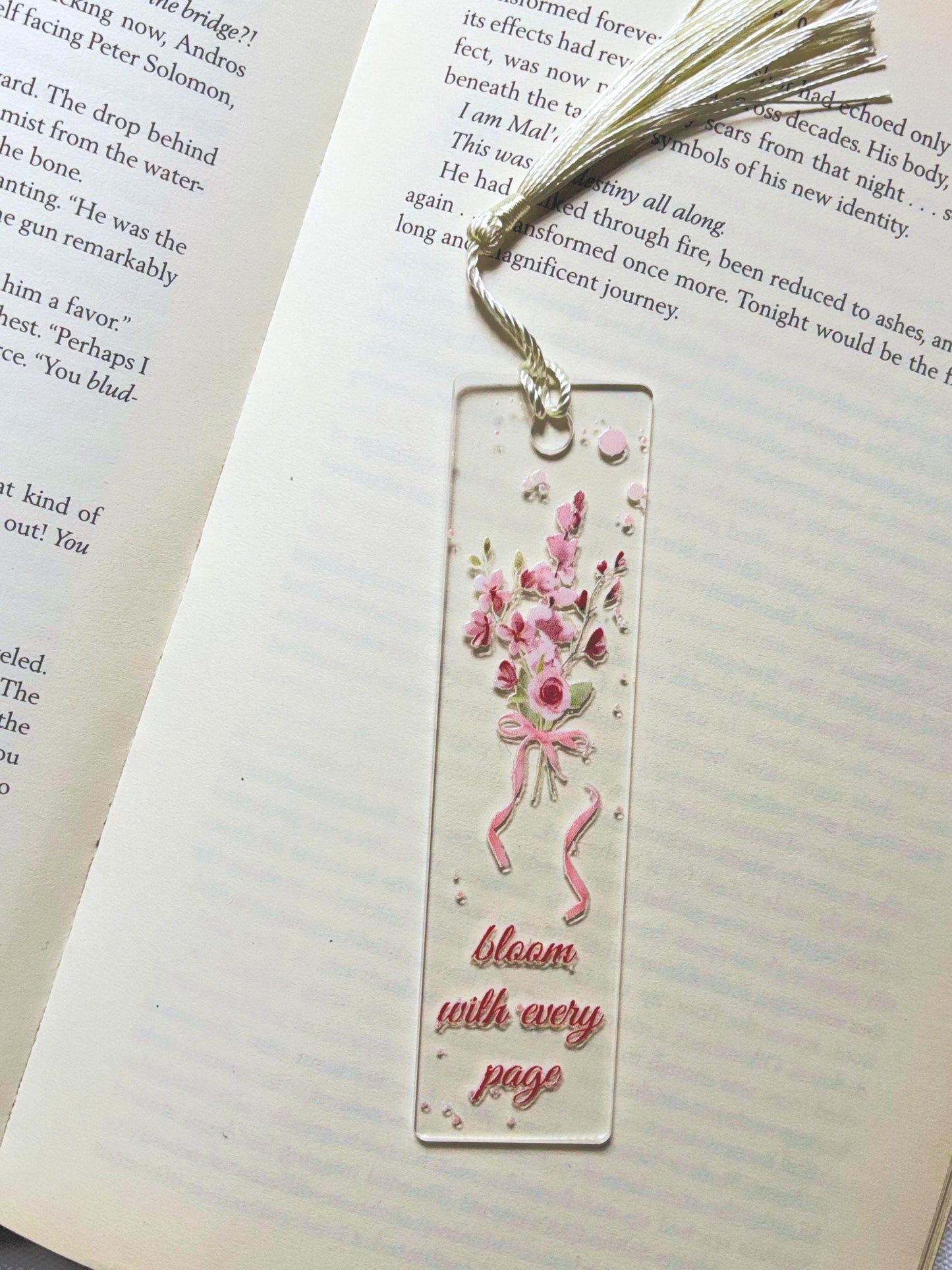 Bloom With Every Page Acrylic Bookmark
