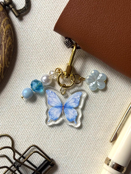 Butterfly and Beads Acrylic Keychain
