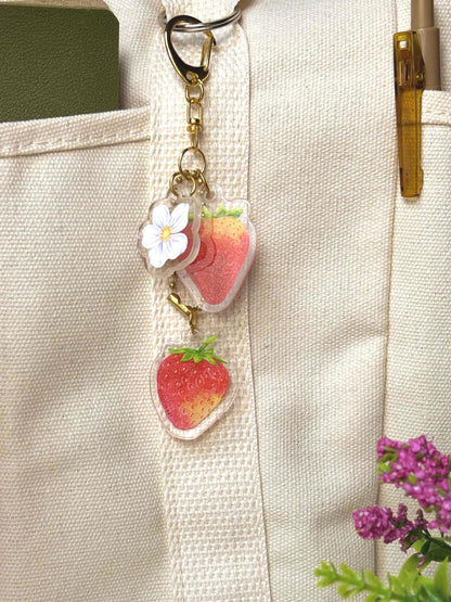 Strawberries Acrylic Keychain