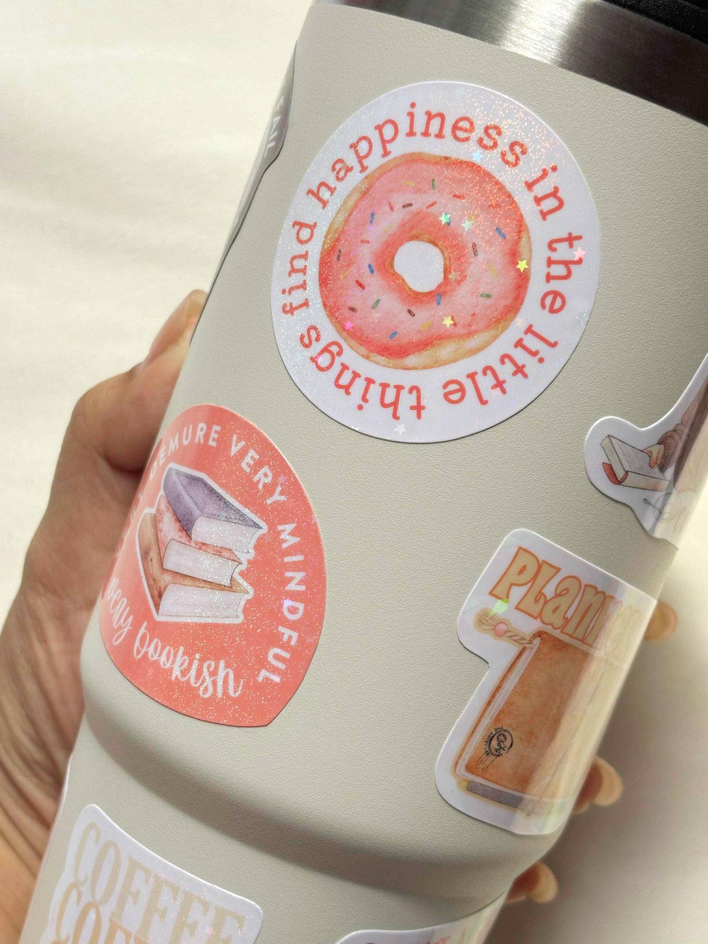 Happiness in Little Things Waterproof Sticker