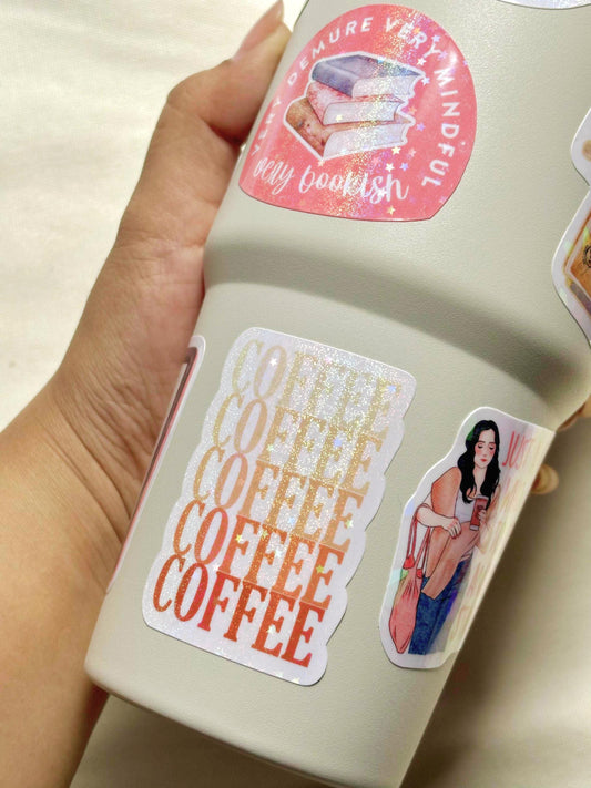 Coffee Coffee Vinyl Sticker,  Waterproof Stickers, The Artsy Lab