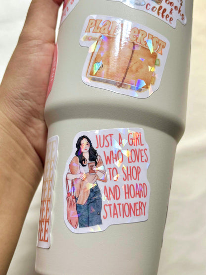 Just a Girl Hoarder Waterproof Sticker