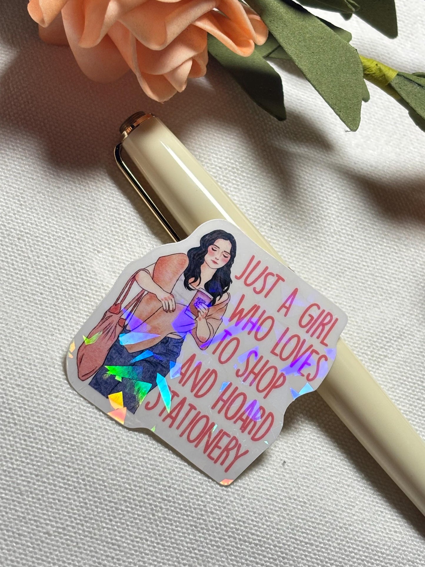 Just a Girl Hoarder Waterproof Sticker