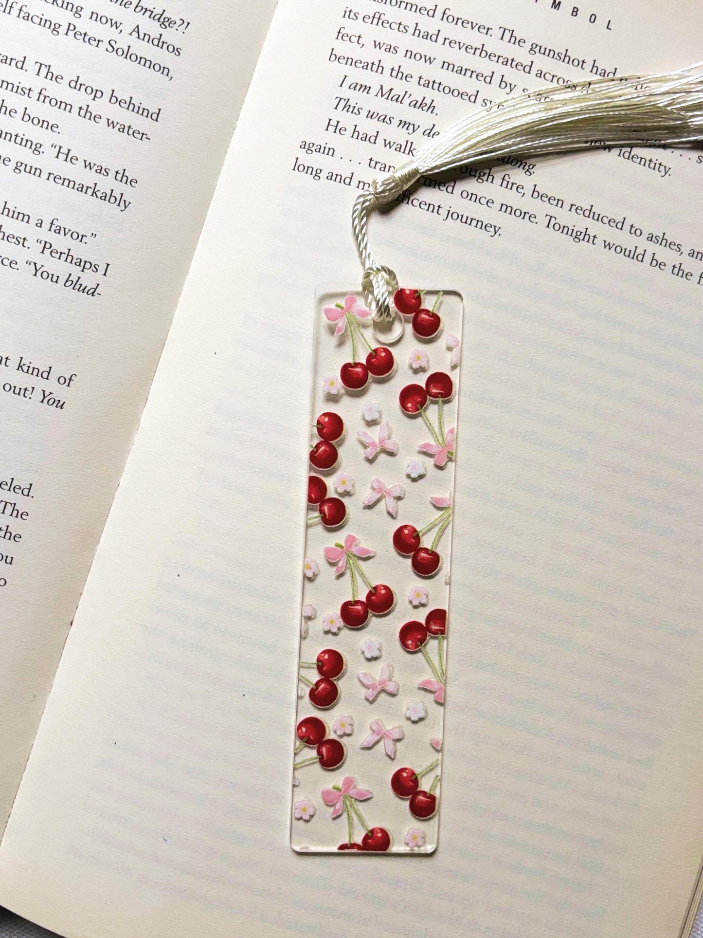 Cherry & Bows Acrylic Bookmark
