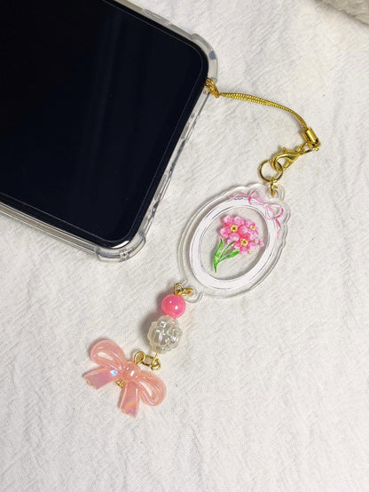 Forget Me Not Flower Acrylic Phone Charm