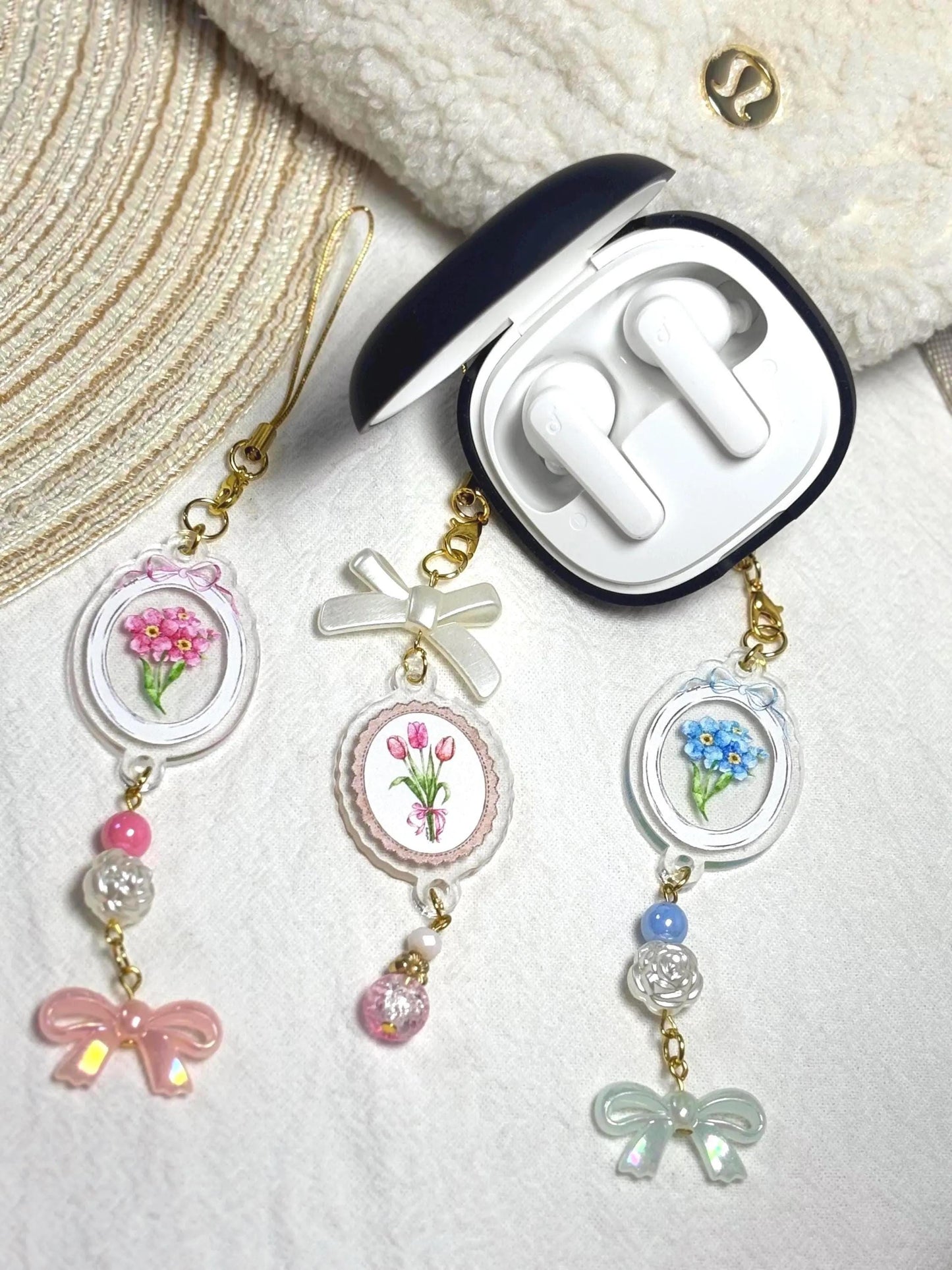 Forget Me Not Flower Acrylic Phone Charm
