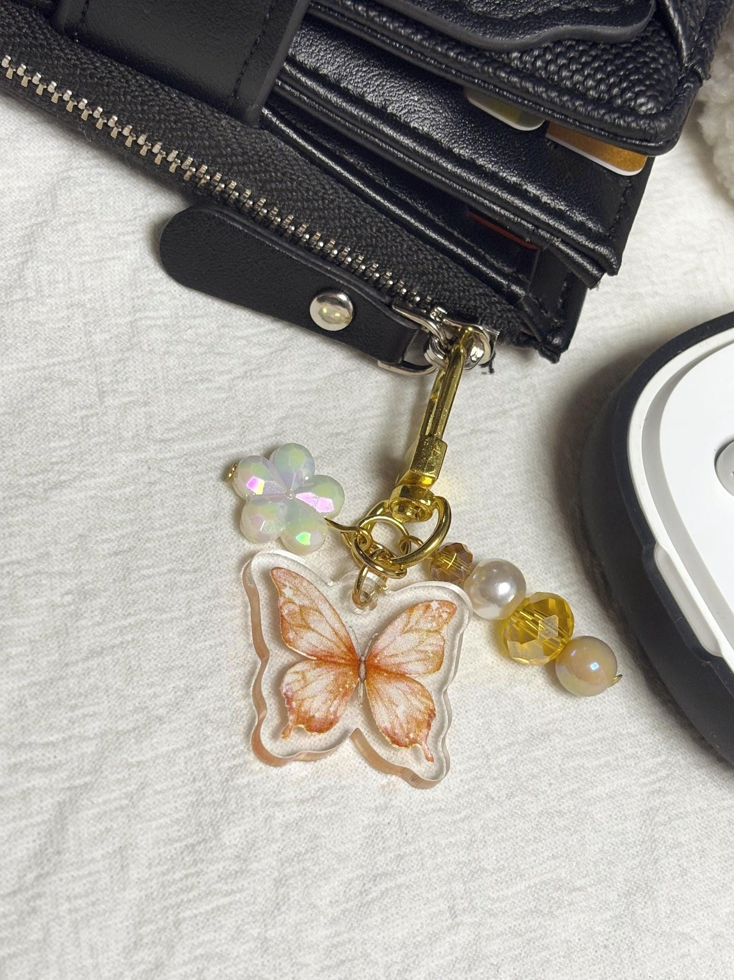 Butterfly and Beads Acrylic Keychain