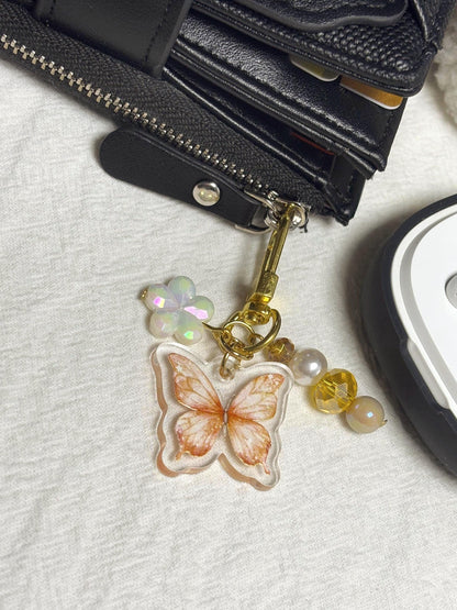 Butterfly and Beads Acrylic Keychain