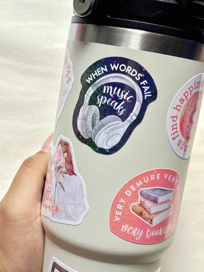 Very Demure Bookish Waterproof Sticker